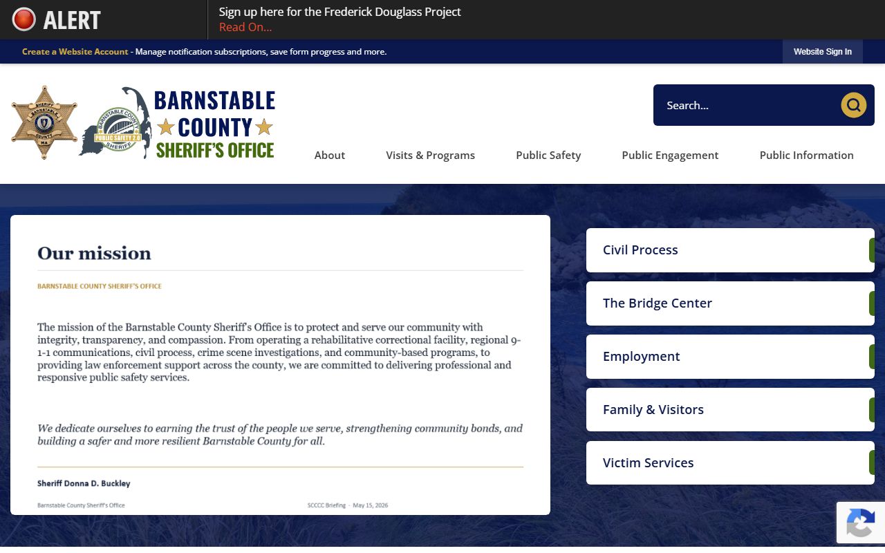 Barnstable County Correctional Facility Nantucket County inmate lookup homepage