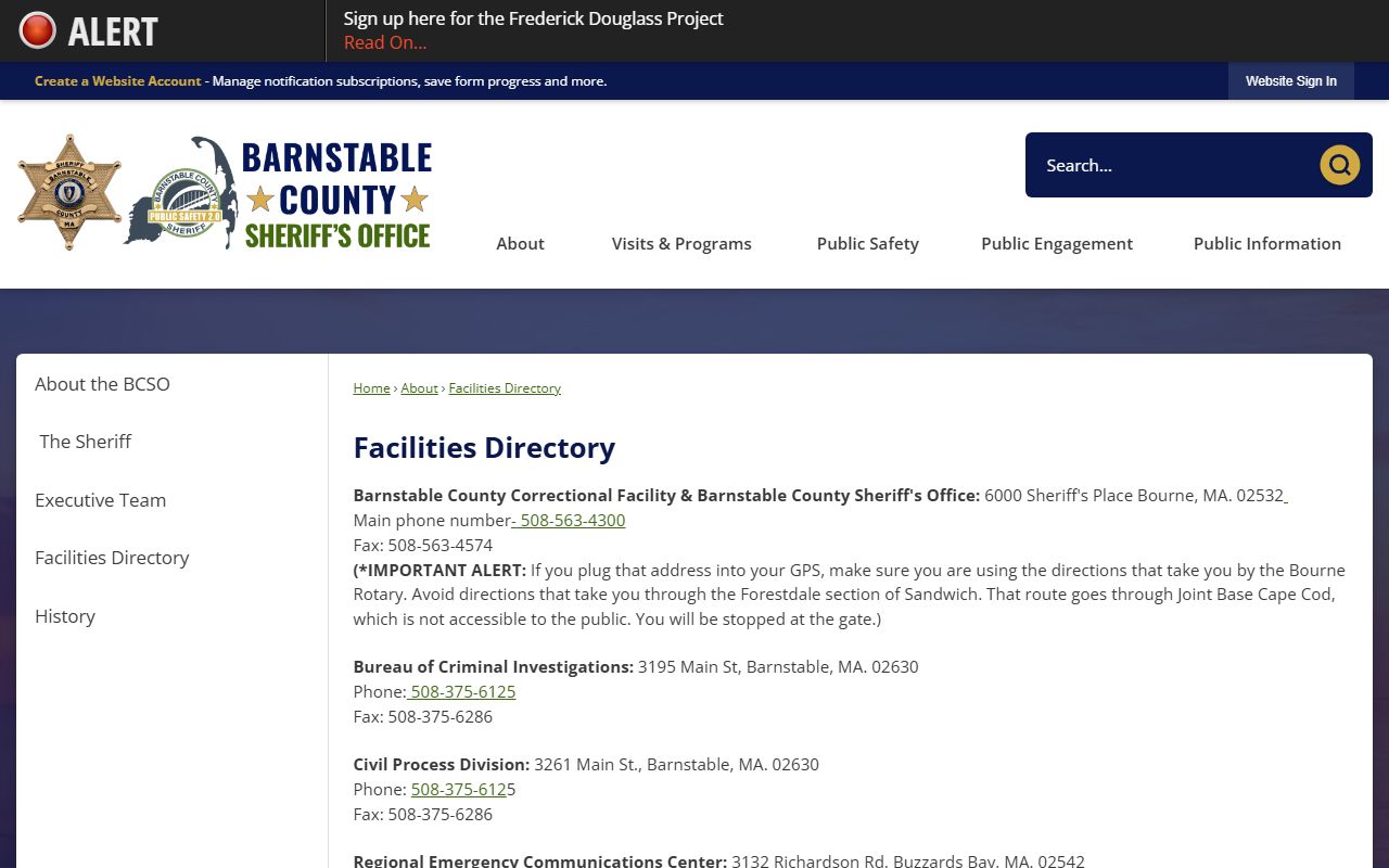 Barnstable County Correctional Facility Nantucket County inmate records directory
